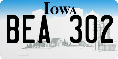 IA license plate BEA302