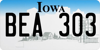 IA license plate BEA303