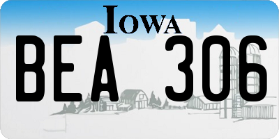IA license plate BEA306