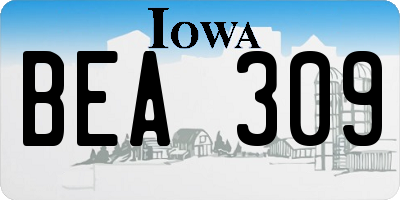 IA license plate BEA309