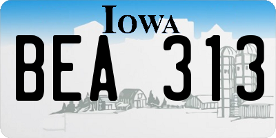 IA license plate BEA313