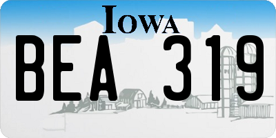 IA license plate BEA319