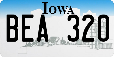 IA license plate BEA320