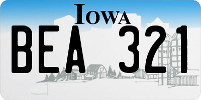 IA license plate BEA321
