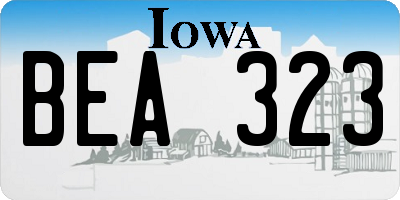IA license plate BEA323