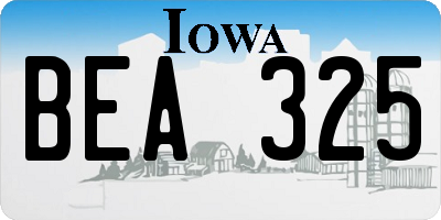 IA license plate BEA325