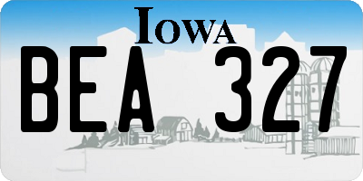 IA license plate BEA327