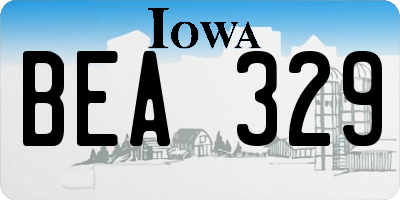 IA license plate BEA329