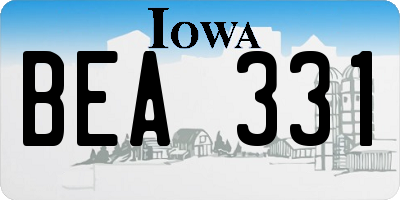 IA license plate BEA331