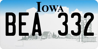 IA license plate BEA332