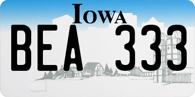 IA license plate BEA333