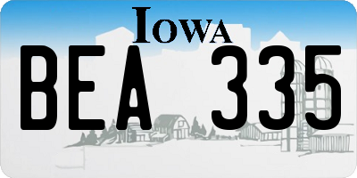 IA license plate BEA335