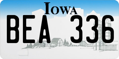 IA license plate BEA336