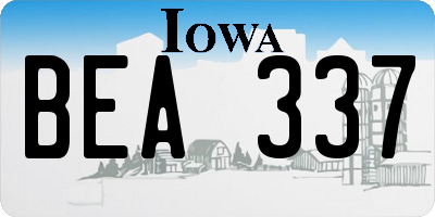 IA license plate BEA337