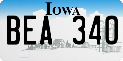 IA license plate BEA340
