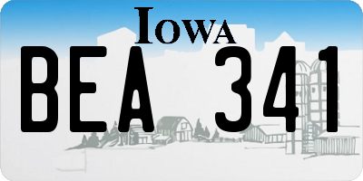IA license plate BEA341