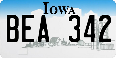 IA license plate BEA342