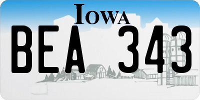 IA license plate BEA343