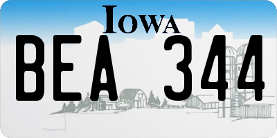 IA license plate BEA344