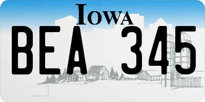 IA license plate BEA345