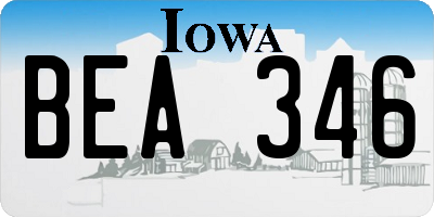IA license plate BEA346