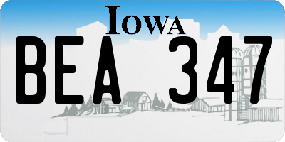 IA license plate BEA347