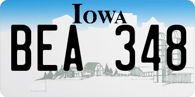 IA license plate BEA348