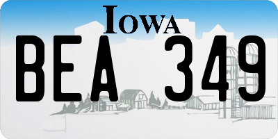IA license plate BEA349