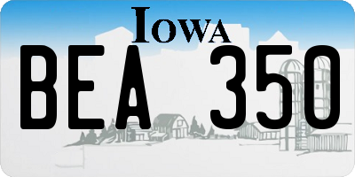 IA license plate BEA350