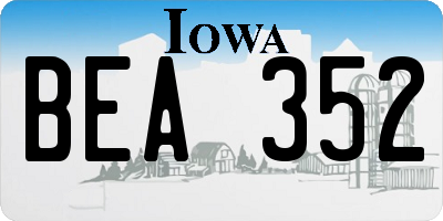 IA license plate BEA352