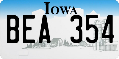 IA license plate BEA354