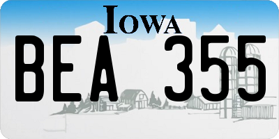 IA license plate BEA355