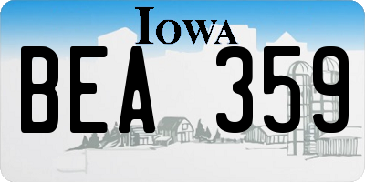 IA license plate BEA359