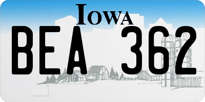 IA license plate BEA362