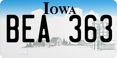 IA license plate BEA363