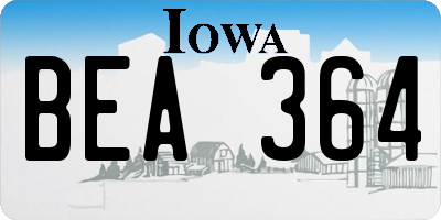 IA license plate BEA364