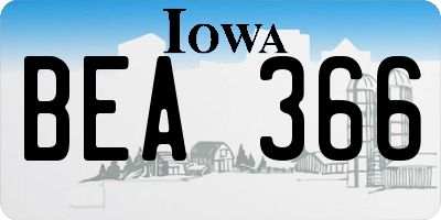 IA license plate BEA366