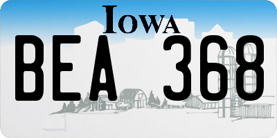 IA license plate BEA368