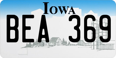 IA license plate BEA369
