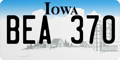 IA license plate BEA370