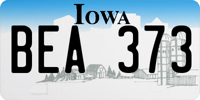 IA license plate BEA373