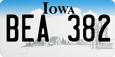 IA license plate BEA382