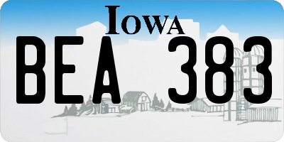IA license plate BEA383