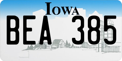 IA license plate BEA385