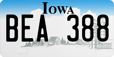 IA license plate BEA388