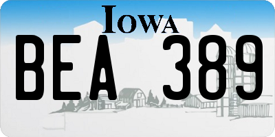 IA license plate BEA389
