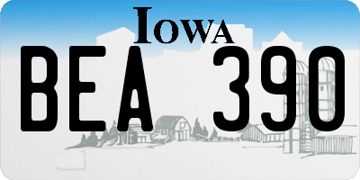IA license plate BEA390