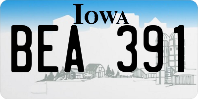 IA license plate BEA391