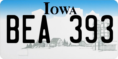 IA license plate BEA393