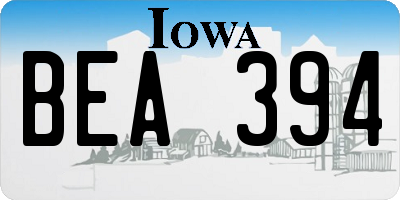 IA license plate BEA394